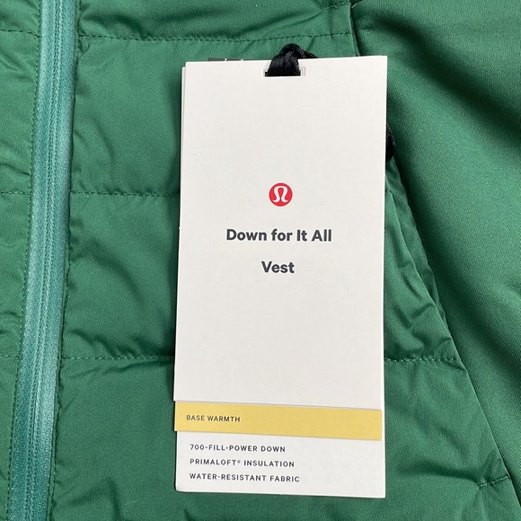 NWT Lululemon Down For It Vest Everglade Green Size 2 - Picture 7 of 16